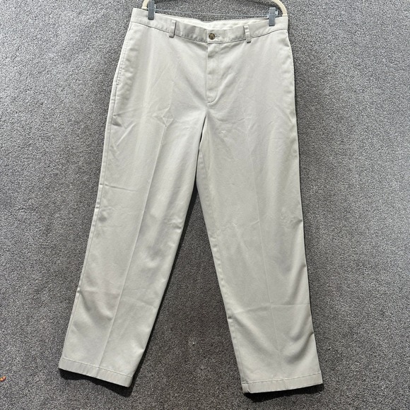 L.L.Bean Chino Pants Natural Fit Khaki Beige Cotton Men 36x30 - Picture 1 of 12